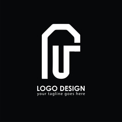 NU NU Logo Design, Creative Minimal Letter NU NU Monogram