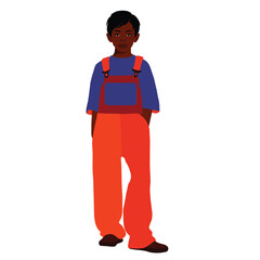 Modern black boy in elegant art style vector