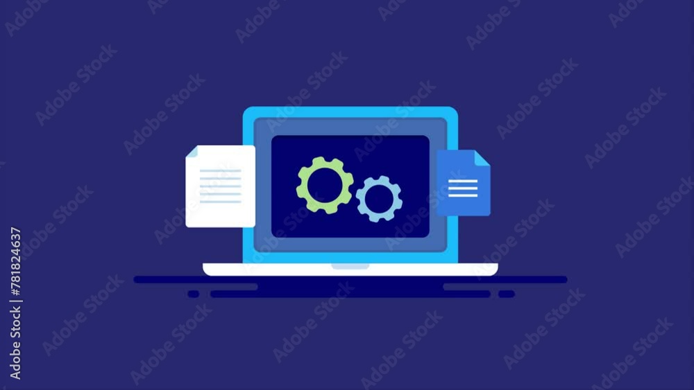 Poster convert document to various files and format, web based online document converter concept, video ani