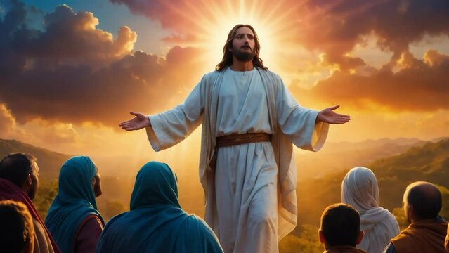 Jesus talks to his disciples