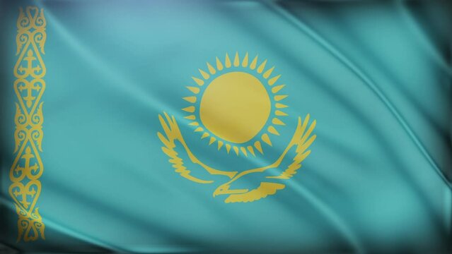 Waving Kazakhstan flag background