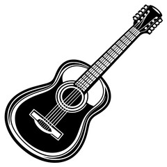 acoustic guitar isolated illustration