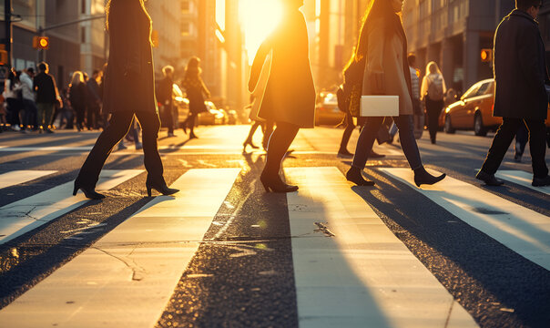 Business People on Zebra Crossing