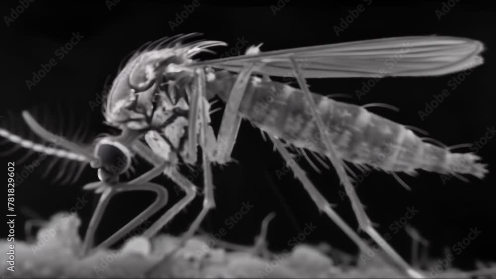 Poster scanning electron microscope image of a female mosquitos labium showcasing its specialized structure