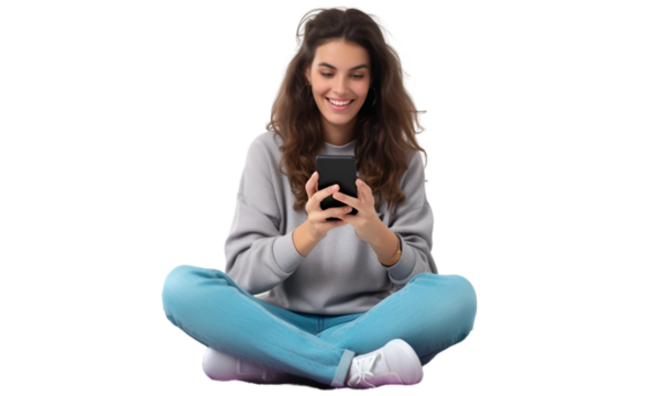 Young Female Student Checking Phone