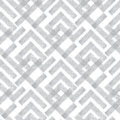 Seamless monochrome geometric pattern. Grey ornament on a white background. - 781832480