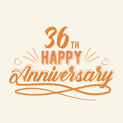 36th Happy Anniversary Celebration, 36 anniversary lettering Design