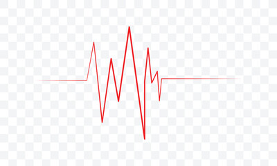 Red heartbeat line icon. with transparent background. vector eps 10