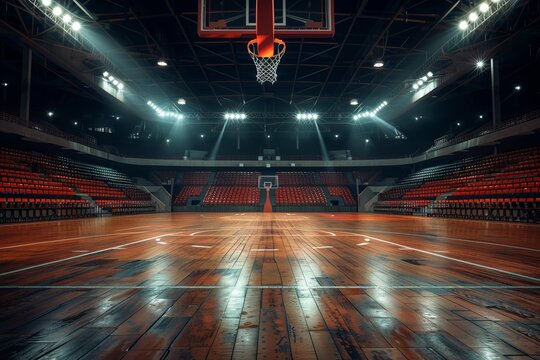 Empty basketball arena stadium or court