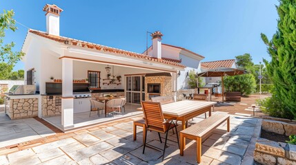 twin villas with outdoor kitchens or barbecue areas, perfect for al fresco dining and summer gatherings  