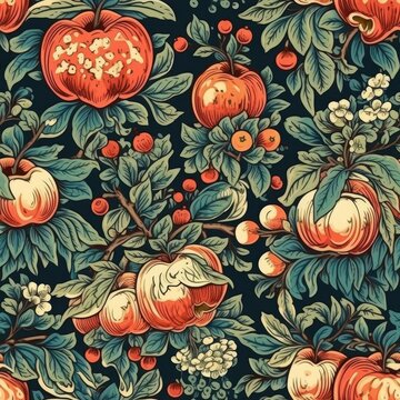 Apple seamless pattern, texture, background.