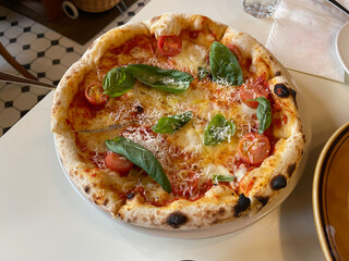 Pizza Margherita on the table