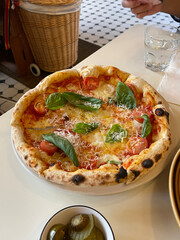 Pizza Margherita on the table