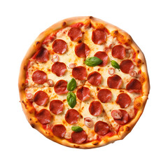 Pizza de pepperoni vista de cima
