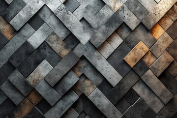 Herringbone Tiles arranged to create a Concrete wall. Semigloss, Futuristic Background