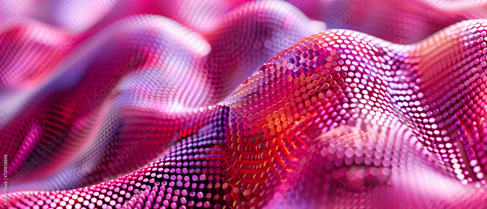 Poster smooth gradient wave in digital abstraction, futuristic technology concept with red and blue glow