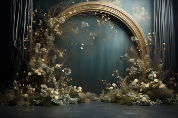 Maternity backdrop, wedding backdrop, photography background with delicate flowers