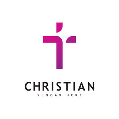 Christian Church  logo creative Cross design vector