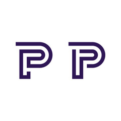 Abstract letters p monogram logo template