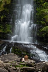 waterfall in the mountains