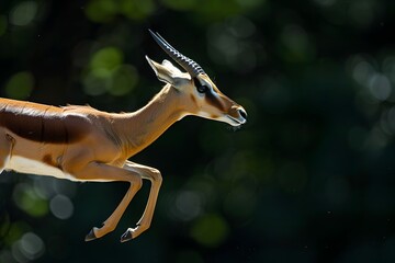 Impala Leaping High in Dramatic Escape from Predator Closeup of Powerful Graceful Animal in Motion