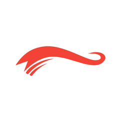 Obraz premium red swish swirl shape