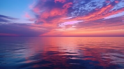 Obraz premium sunset colorful sky reflection on the water surface On the background of the black sea 