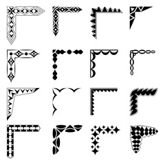 Collection of vector abstract design elements of corners