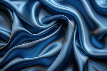 Blue satin fabric as a beautiful background - 781851093