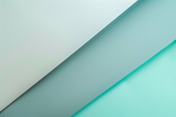 Abstract geometric light blue and mint green shapes arranged diagonally
