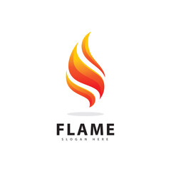 Abstract Fire Flame Logo Symbol with Gradient Color