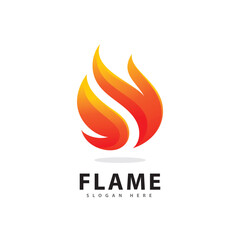 Abstract Fire Flame Logo Symbol with Gradient Color
