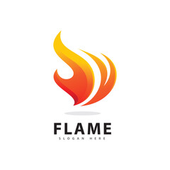 Abstract Fire Flame Logo Symbol with Gradient Color