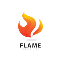 Abstract Fire Flame Logo Symbol with Gradient Color