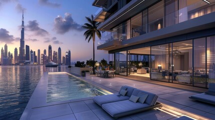 Design twin villas with rooftop terraces, providing panoramic views and outdoor entertainment spaces 