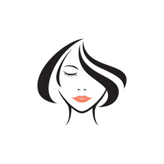 Beauty women long hair style icon