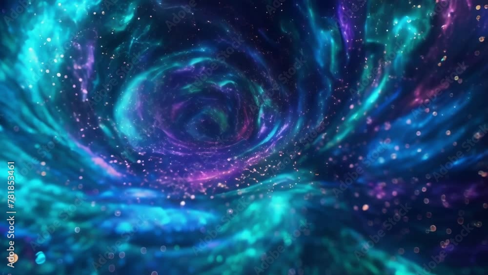 Poster as if viewing the universe through a kaleidoscope the second image captures a cosmic scene filled wi