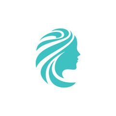 Woman hair salon logo design luxury Vector
