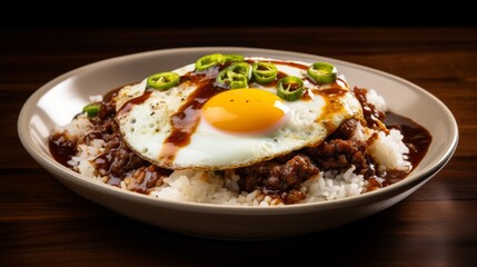Traditional loco moco breakfast in Hawaii