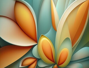 Background of abstract petal shapes in varying sizes