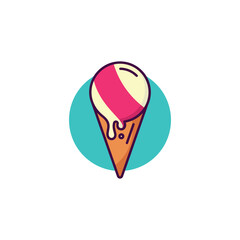Ice Cream logo vector  frozen ice cupcake