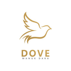 Fototapeta premium Bird Dove Logo Template vector illustration
