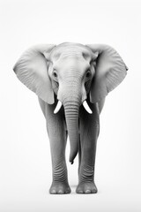 Obraz premium African Elephant Isolated, Big Africa Animal, Gray Elephant on White Background