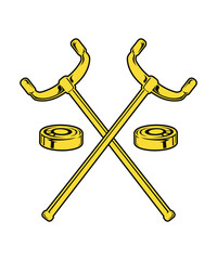 Crossed Wrenches Geometric Backdrop Hockey Enthusiast