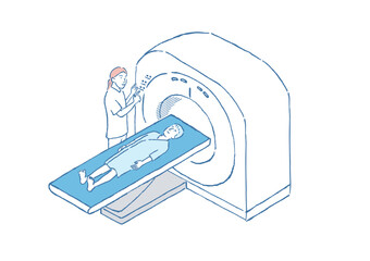 MRI検査の手描きイラスト