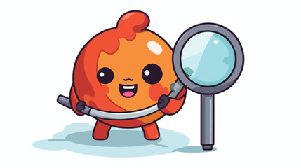 Ping pong astronomer mascot with a modern telescope - obrazy, fototapety, plakaty