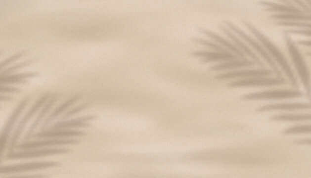 Sand beach texture background with palm leaves shadow,Coconut leaf Shadow on Brown Sandy Beach,Vector top view Sand Surface,Backdrop background Wide Horizon Desert dune for Summer Product Presentation