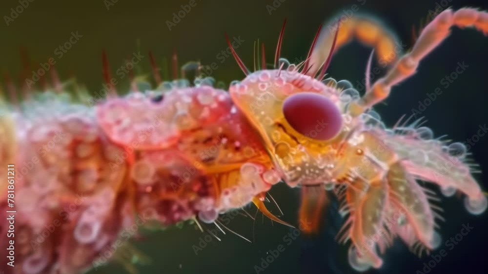 Poster a microscopic image showing the intricate structure of an insect ovipositor with multiple delicate l