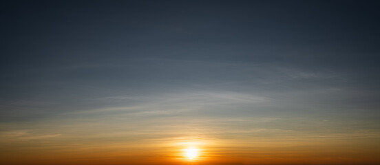Panoramic beautiful sunset sky with clouds - 781862849