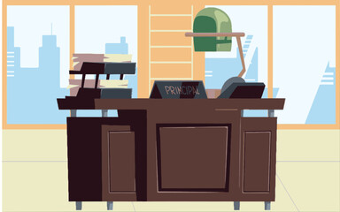 Office desk elements vector illustration